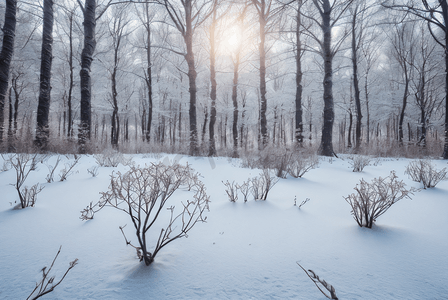 冬季林间雪地雪景图片24