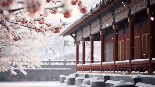 大雪故宫背景图片_故宫冬季古建筑雪景图片12