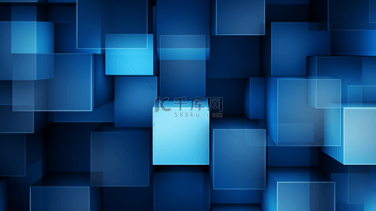 28设计背景图片_蓝色科技感方块层次装饰背景28设计