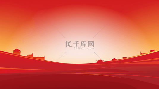 中国红正能量古典建筑背景16