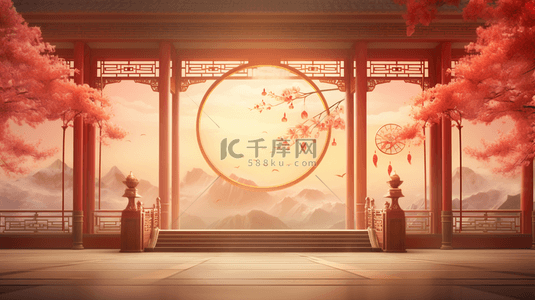 彩色中国风古典装饰春节边框背景28