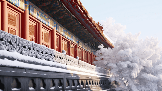 图片冬季背景图片_故宫冬季古建筑雪景图片34