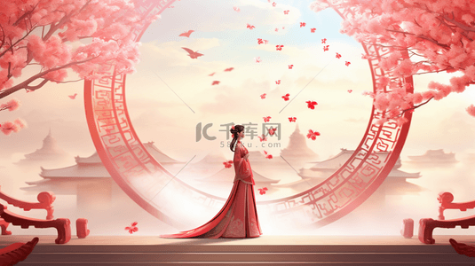 彩色中国风古典装饰春节边框背景20