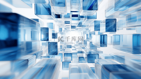 方块堆积背景图片_蓝白色堆积方块抽象艺术背景6背景图片
