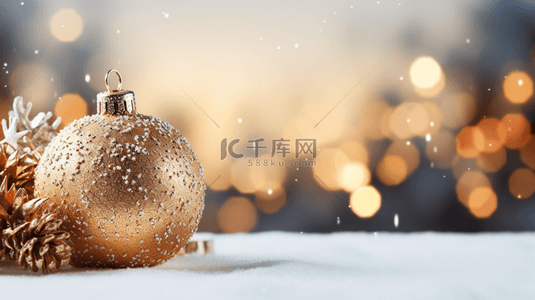 装饰球球背景图片_圣诞下雪装饰球背景(6)