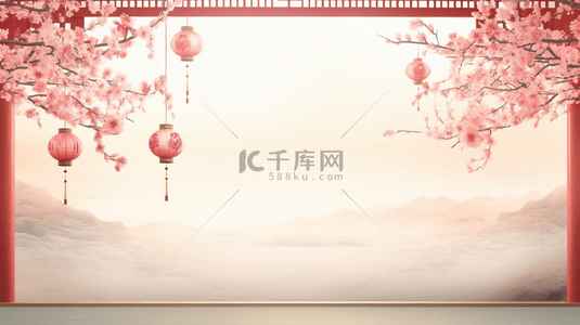 春节中国风梅花背景图片_中国风传统古典装饰背景6图片