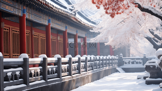 故宫冬季古建筑雪景图片32