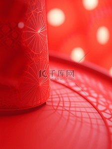 中国元素圆形背景图片_新年插画背景红色喜庆背景