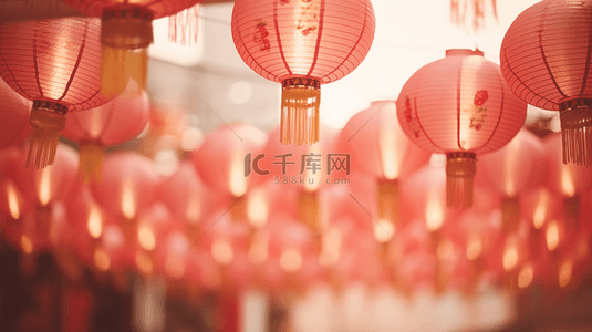 欢庆新年背景图片_红色新年中国年喜庆灯笼背景11设计