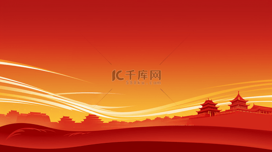 正能量正能量背景图片_中国红正能量古典建筑背景8