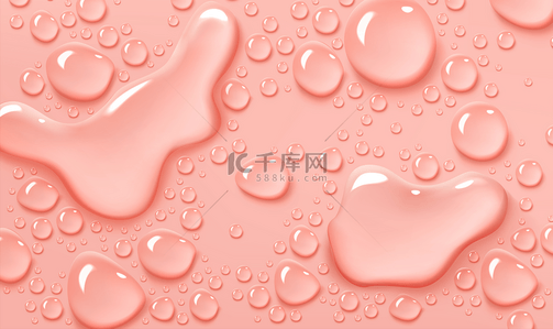 水滴小清新桃粉色简约唯美背景
