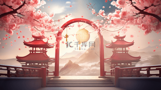 彩色中国风古典装饰春节边框背景1