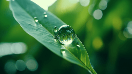 春天绿叶上的露珠水滴雨滴6设计图