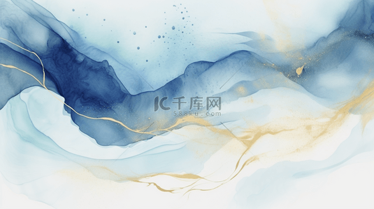 中国古典标签边框背景图片_中国风金色蓝色渐变大理石纹理背景18