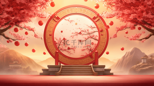 彩色中国风古典装饰春节边框背景27