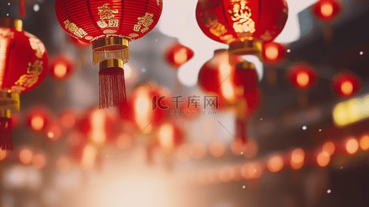 欢庆新年背景图片_红色新年中国年喜庆灯笼背景设计