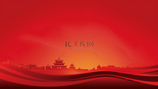 中国红正能量古典建筑背景18