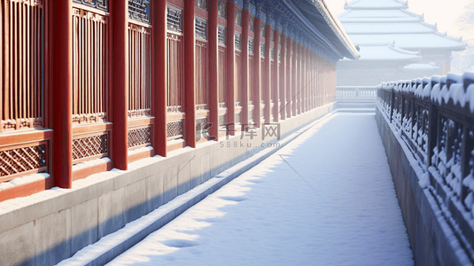 故宫冬季古建筑雪景图片1