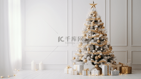 冬季圣诞节圣诞树简约背景2设计