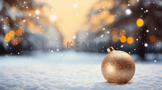 圣诞下雪装饰球背景(7)