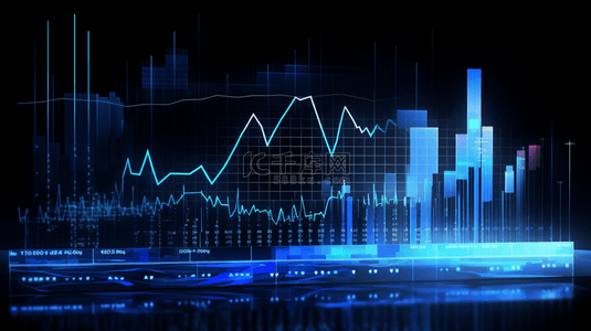 柱状图对比背景图片_蓝色科技感电波柱状图背景8