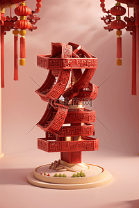 2024喜庆红色龙年中国风字体19
