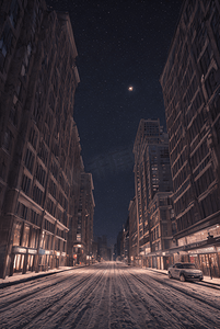 冬季下雪城市夜景摄影图171