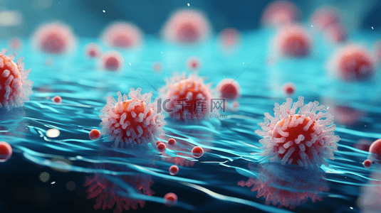 细胞医学背景图片_生物医学3d微观分子特写背景3