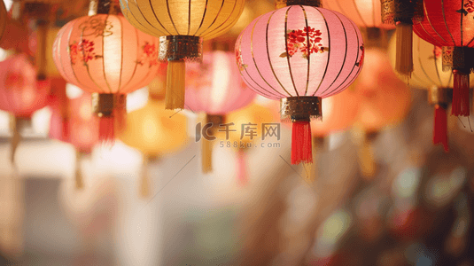 元旦节背景图片_红色新年中国年喜庆灯笼背景6图片