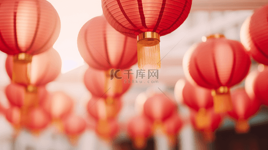 红色新年中国年喜庆灯笼背景4背景图