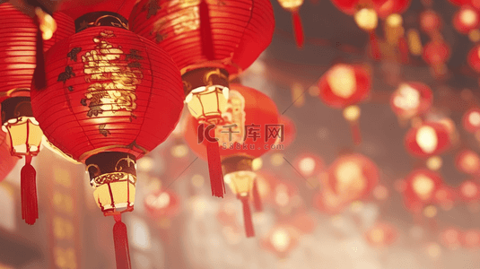 红色新年中国年喜庆灯笼背景背景图