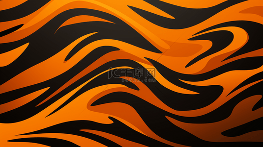 斑马线稿背景图片_橙色黑色斑马纹线条纹理质感背景1