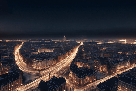 冬季下雪城市夜景摄影图25