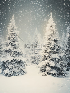 冬天松树雪景大雪14设计图