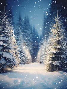 大雪背景图片_冬天松树雪景大雪20设计