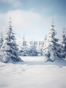 松树雪景背景图片_冬天松树雪景大雪2背景素材