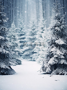 大雪背景图片_冬天松树雪景大雪6设计