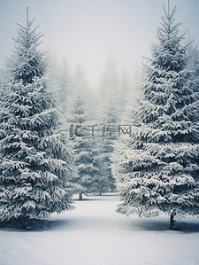 冬天松树雪景大雪19背景图片