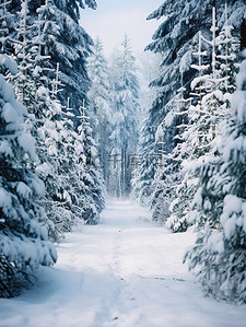 冬天松树雪景大雪12背景素材