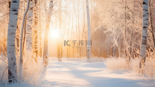 白雪皑皑森林冰雪特写4背景图片