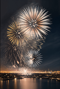 元旦新年春节夜晚跨年烟花夜景摄影图120