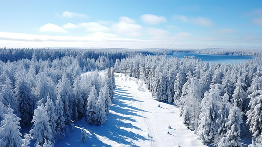 航拍空地背景图片_美丽的雪景航拍风光10图片