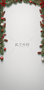 树枝装饰素材背景图片_浅色圣诞节简约装饰背景17