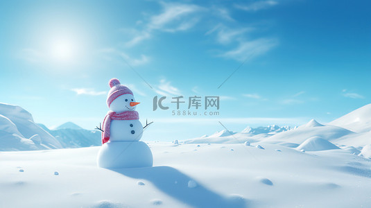 雪山上的雪人天空晴朗9设计