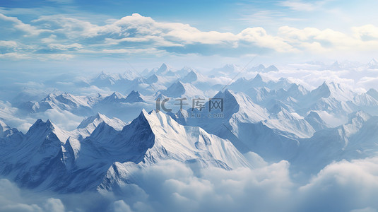 风景高山背景图片_壮观的雪山冬天风景14素材