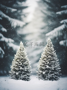 大雪背景图片_冬天松树雪景大雪17背景
