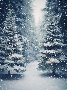 大雪背景图片_冬天松树雪景大雪16背景