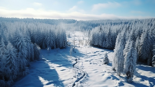 美丽的雪景航拍风光9图片