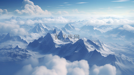 风景高山背景图片_壮观的雪山冬天风景17素材