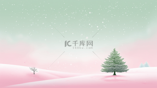 小清新树林背景图片_彩色渐变淡雅唯美冬季雪景背景10